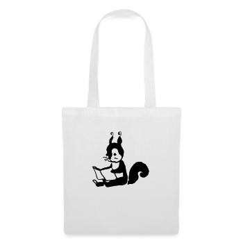 Squirrel Reads Book Illustration Gift - Tote Bag - white - Front
