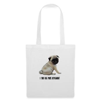 Je trouve chien jeu de mots répugnant t-shirt avec chiot carlin - Sac en tissu - blanc - Devant