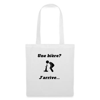 Une bière j'arrive - Sac en tissu - blanc - Devant