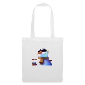 Bonhomme de neige avec lunettes de soleil - Sac en tissu - blanc - Devant