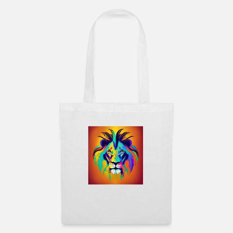 Löwen Kopf Pop-Art - Stoffbeutel - Weiß