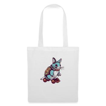 Chinchilla has as a hobby skating with the skateboard - Tote Bag - white - Front