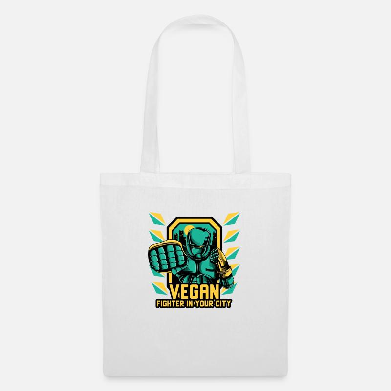 Vegan Fighting Robot - Stoffbeutel - Weiß