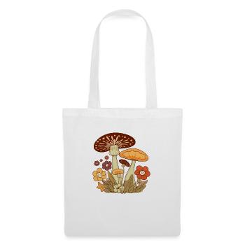 Champignons et fleurs 3 - Sac en tissu - blanc - Devant