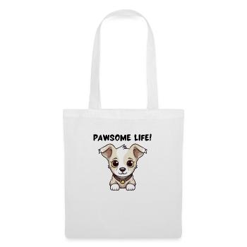 Pawsome Life! - Süßer Welpe - Süßer Hund - Stoffbeutel - Weiß - Vorne