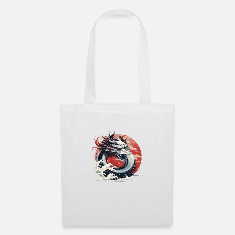 Japanischer Drache - Stoffbeutel - Weiß