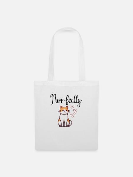 Purr-fectly - Stoffbeutel - Weiß