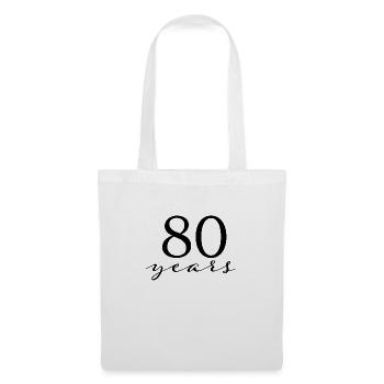 80 Jahre - Stoffbeutel - Weiß - Vorne