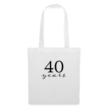 40 ans - Sac en tissu - blanc - Devant