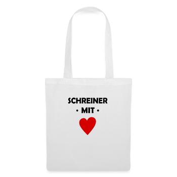 Schreiner mit Herz - Stoffbeutel - Weiß - Vorne