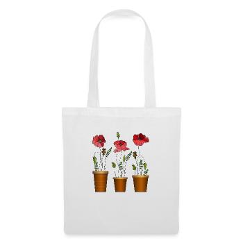 Blumen - Stoffbeutel - Weiß - Vorne
