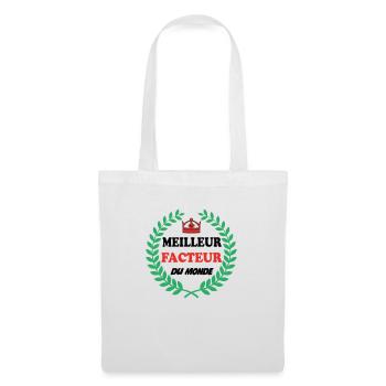 MEILLEUR FACTEUR DU MONDE - Sac en tissu - blanc - Devant