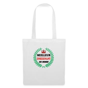 MEILLEUR ENSEIGNANT DU MONDE - Sac en tissu - blanc - Devant