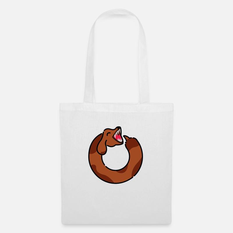 Teckel ouroboros - Sac en tissu - blanc