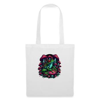 Psychedelischer Frosch mit Pilzen - Stoffbeutel - Weiß - Vorne