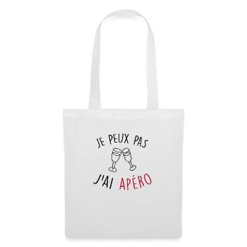 je peux pas j'ai apéro / apéritif / alcool - Sac en tissu - blanc - Devant