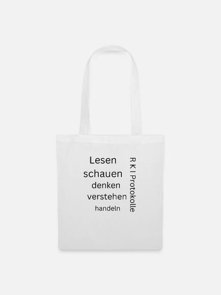 Design mit Spruch vom Lernen von R.St - Stoffbeutel - Weiß