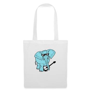 Elefant Spielt Gitarre Musik Party Band Gitarrist - Stoffbeutel - Weiß - Vorne