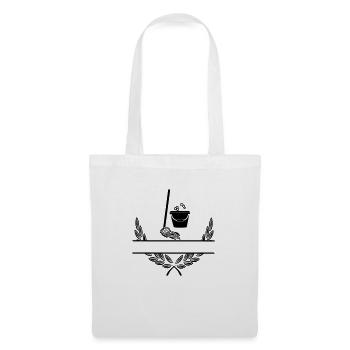 Water, soap and mop in laurel wreath - Tote Bag - white - Front