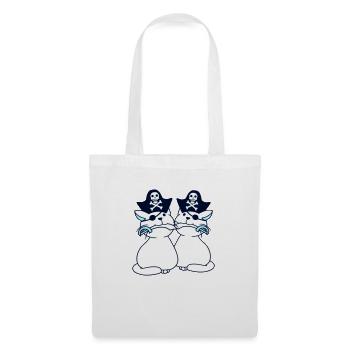2 Pirate Cats Sabre Buccaneer Eye Patch Team - Tote Bag - white - Front