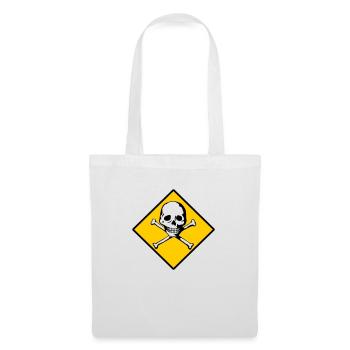 Crâne et os - Sac en tissu - blanc - Devant