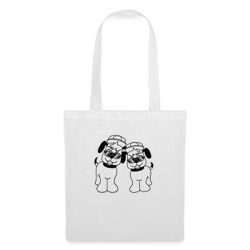 2 DJ chiens lunettes de soleil adolescent casquette casquette équipe - Sac en tissu - blanc - Devant