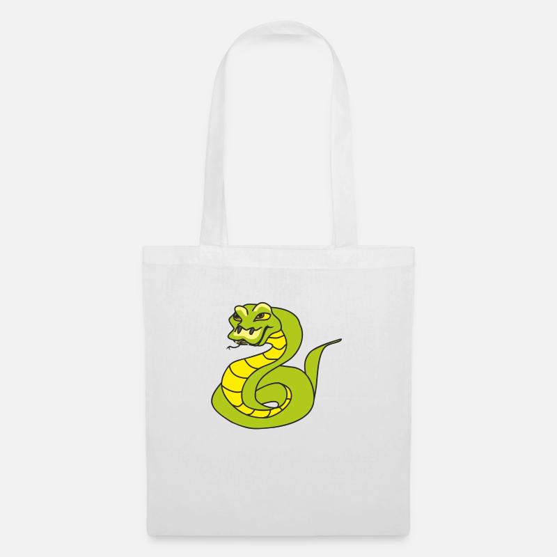 Green Snake - Tote Bag - white