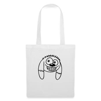 Dog looks funny grin happy smile fun - Tote Bag - white - Front