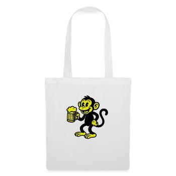 Monkey Beer Drinking - Sac en tissu - blanc - Devant
