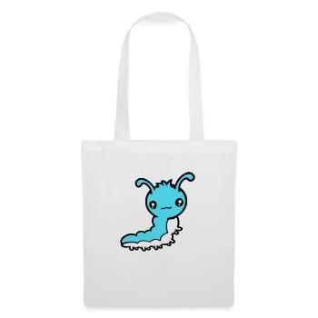 Chenille mignonne petite larve amicale ver heureux - Sac en tissu - blanc - Devant