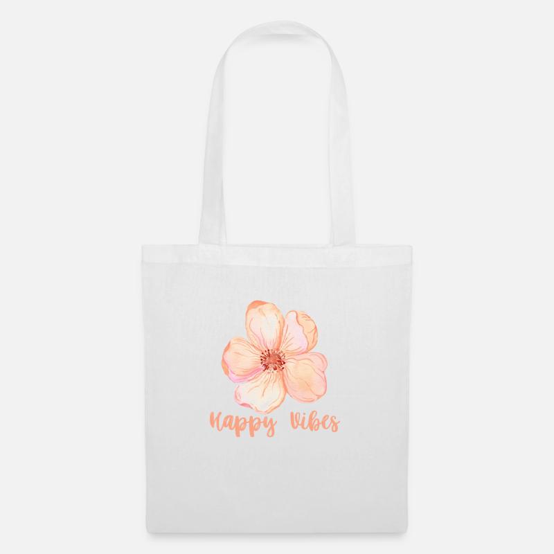 Happy Vibes - Stoffbeutel - Weiß