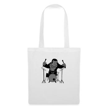 Gorilla Drummer - Sac en tissu - blanc - Devant