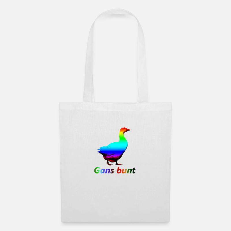 Gans bunt - Stoffbeutel - Weiß