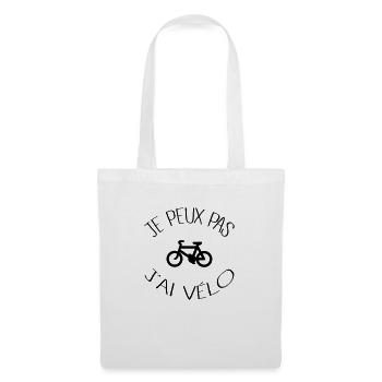 Je peux pas j'ai vélo - Sac en tissu - blanc - Devant