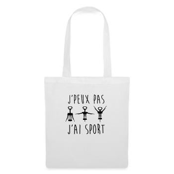 Je peux pas j'ai sport - Sac en tissu - blanc - Devant