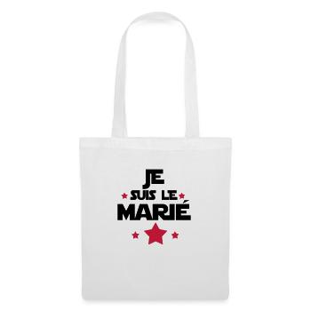 JE SUIS LE marié,citations,message - Sac en tissu - blanc - Devant