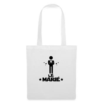 le marié,citations,message,bonhomme - Sac en tissu - blanc - Devant