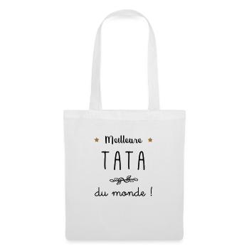 Meilleure tata du monde vecteur - Sac en tissu - blanc - Devant