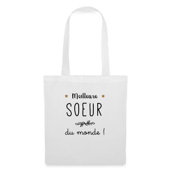 Meilleure soeur du monde vecteur - Sac en tissu - blanc - Devant