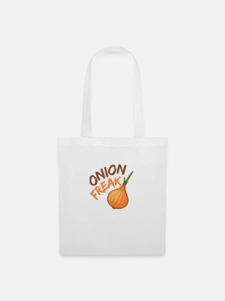 Onion Freak - Zwiebeldesign Geschenk - Stoffbeutel - Weiß