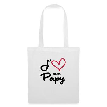 J'aime mon Papy / Grand-Père / Naissance / Bébé - Tote Bag - white - Front
