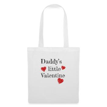 Valentinstag Papa Daddy's Little Valentine - Stoffbeutel - Weiß - Vorne