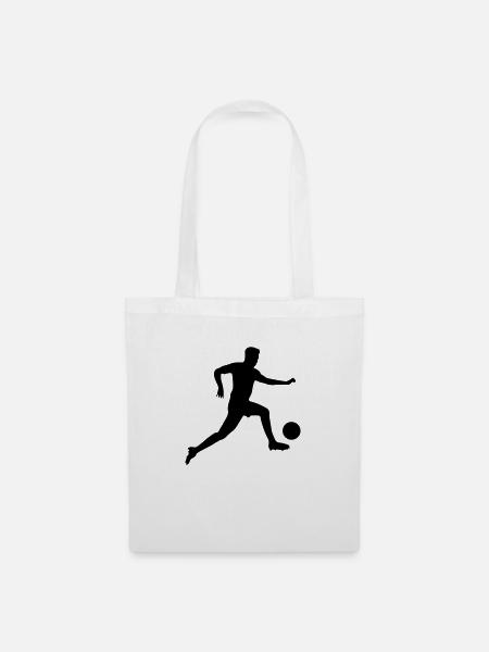 fussballer silhouette - Stoffbeutel - Weiß