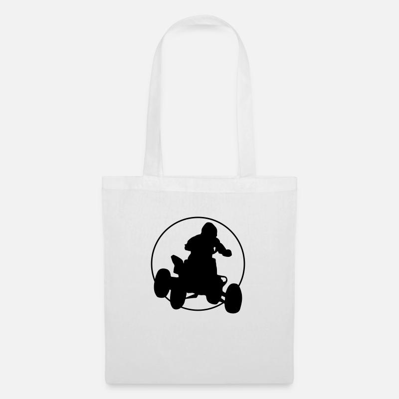 buggy racer silhouette - Stoffbeutel - Weiß