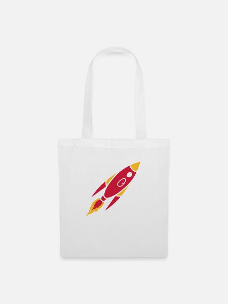 Clipart Rote Rakete - Stoffbeutel - Weiß