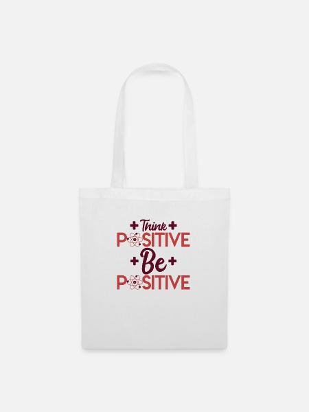 Be Positive Stay Positiv - Stoffbeutel - Weiß