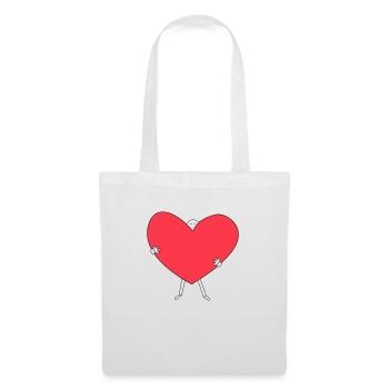 Sweet male with heart in his hands - Tote Bag - white - Front
