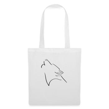 Wolf Line Art - Minimalistisch - Stoffbeutel - Weiß - Vorne