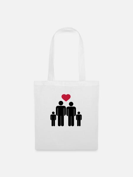 Kleine Familie Icon - Stoffbeutel - Weiß