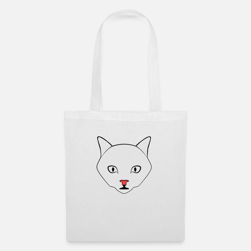 Katze Weiss - Stoffbeutel - Weiß